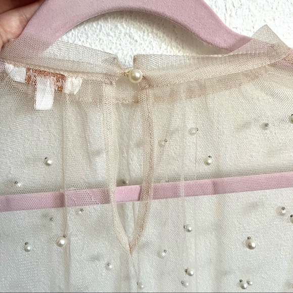 Buckle / A. Peach Nude Pearl Mesh Top Blouse - Picture 5 of 7